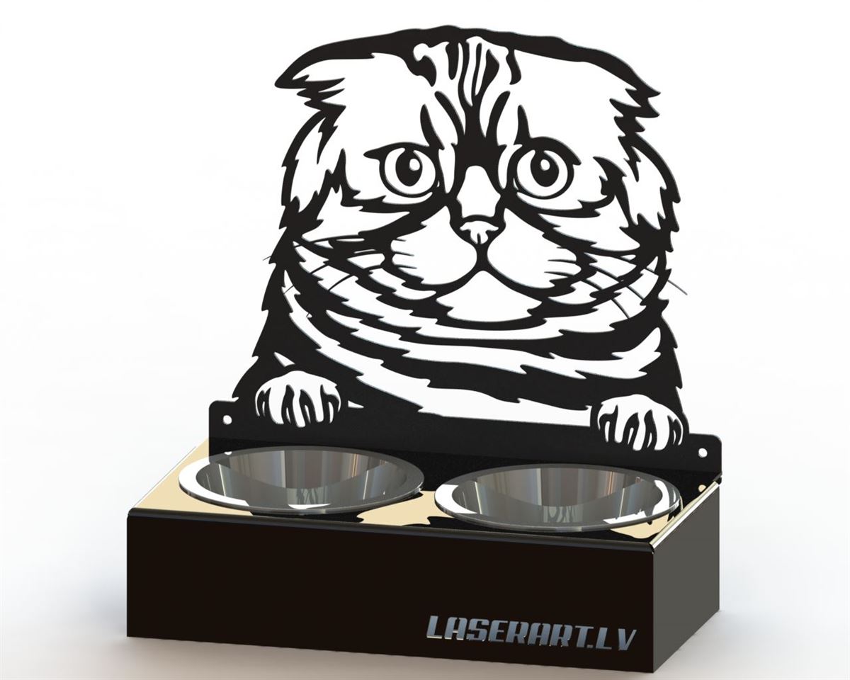 2-Bowl Cat Feeder, Foldex  Cat breed, Raised Feeding Station