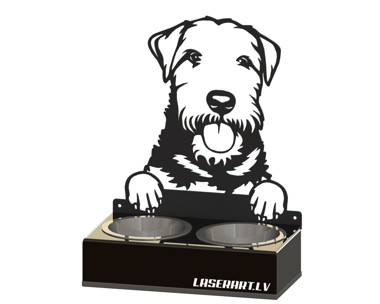 Mangeoire pour chien à 2 bols, Welsh Terrierss Dog breed, Raised Feeding Station
