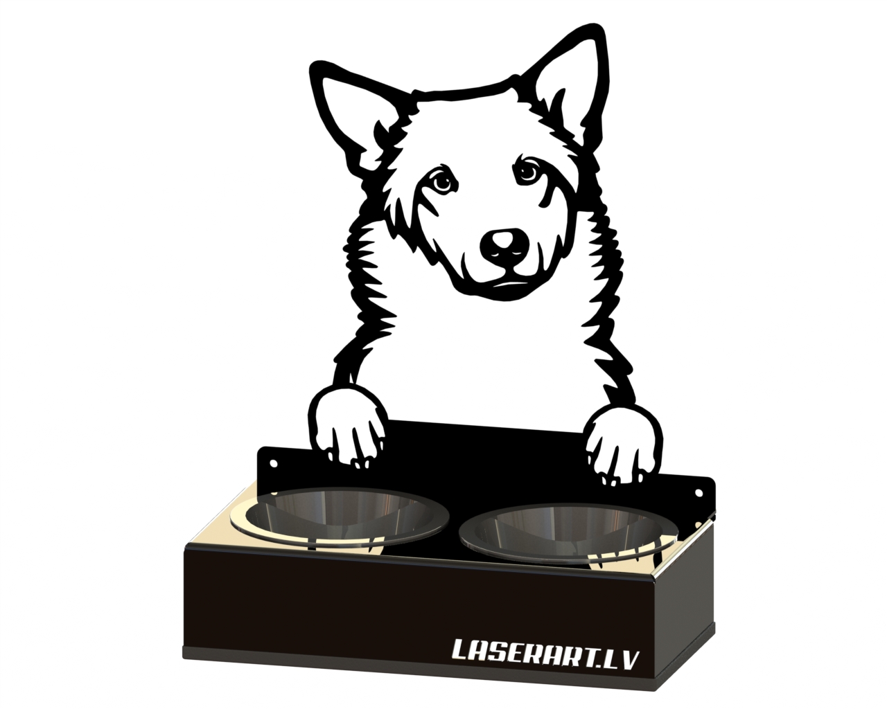 2-Bowl Dog Feeder, Canaan Dogs Dog breed, Raised Feeding Station
