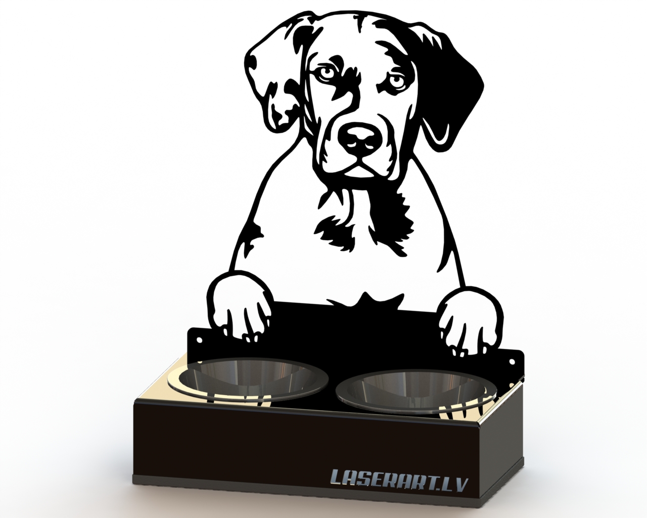 2-Bowl Dog Feeder, Catahoula Dog breed, Raised Feeding Station