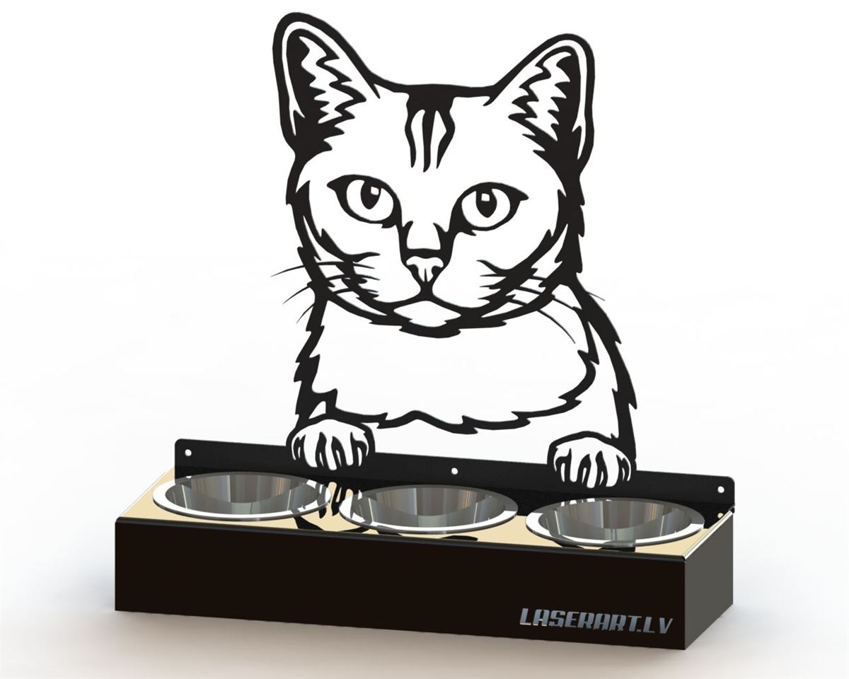 Mangeoire pour chat à 3 bols, Burmilla  Cat breed, Raised Feeding Station
