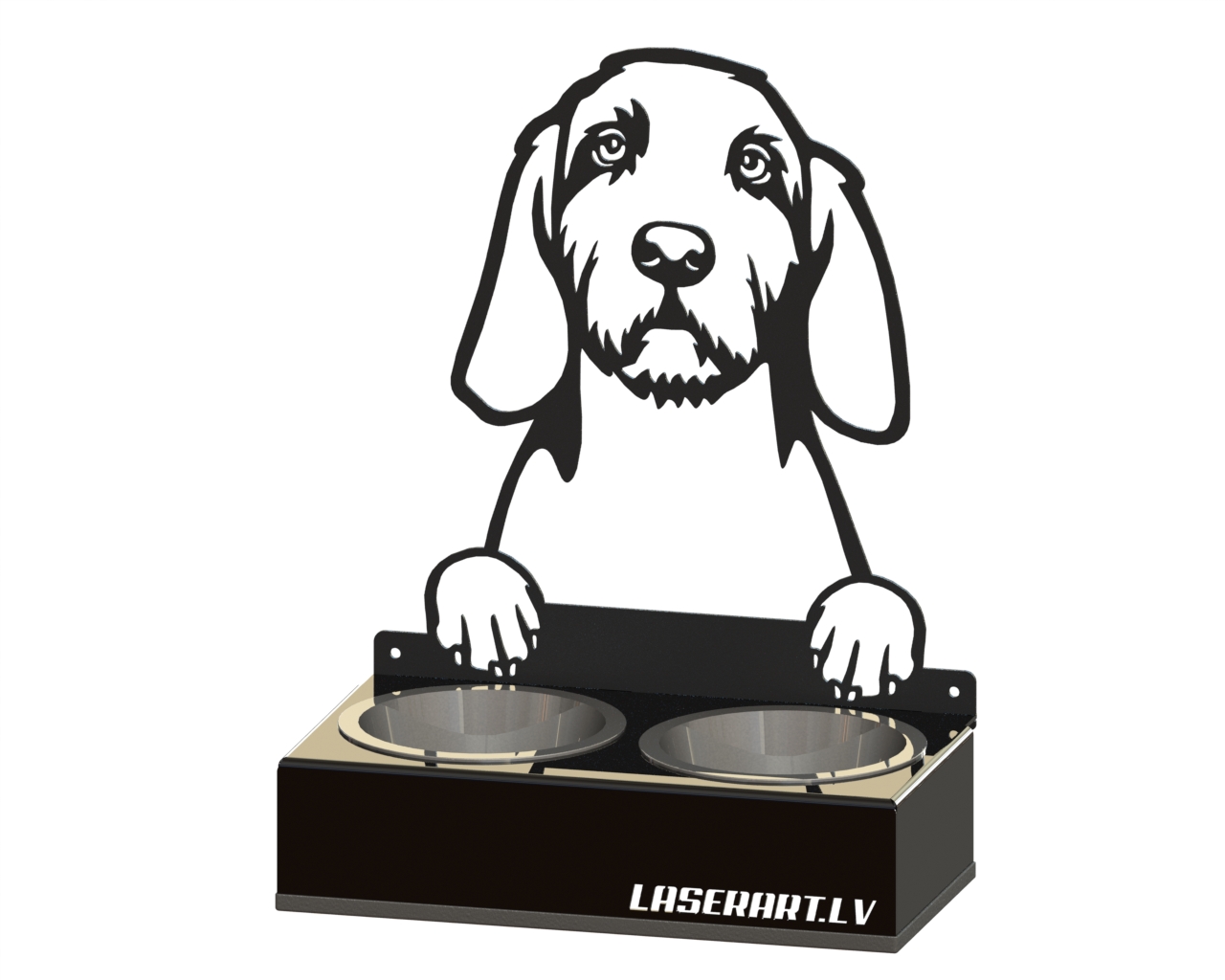 2-Bowl Dog Feeder, Wirehaired Vizslas Dog breed, Raised Feeding Station